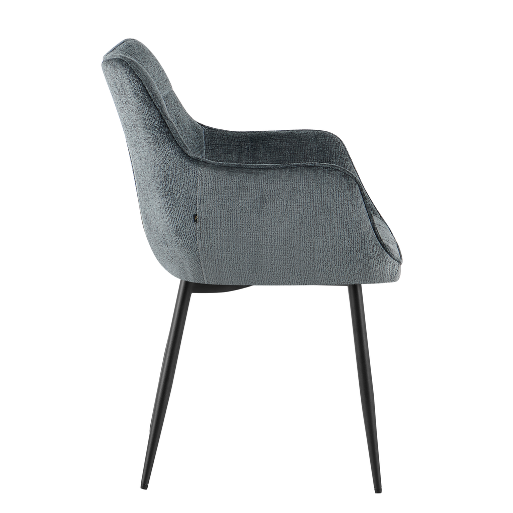 Eetkamerstoel Lucille met armleuning Perfecte Harmonie 90 Petrol