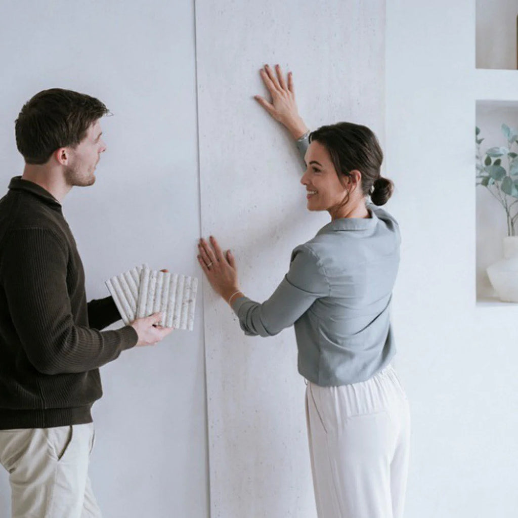 MUOZO - White Vein Luxe 60x280 Flexibele Wandpanelen - Brandvertragend & Flexibel