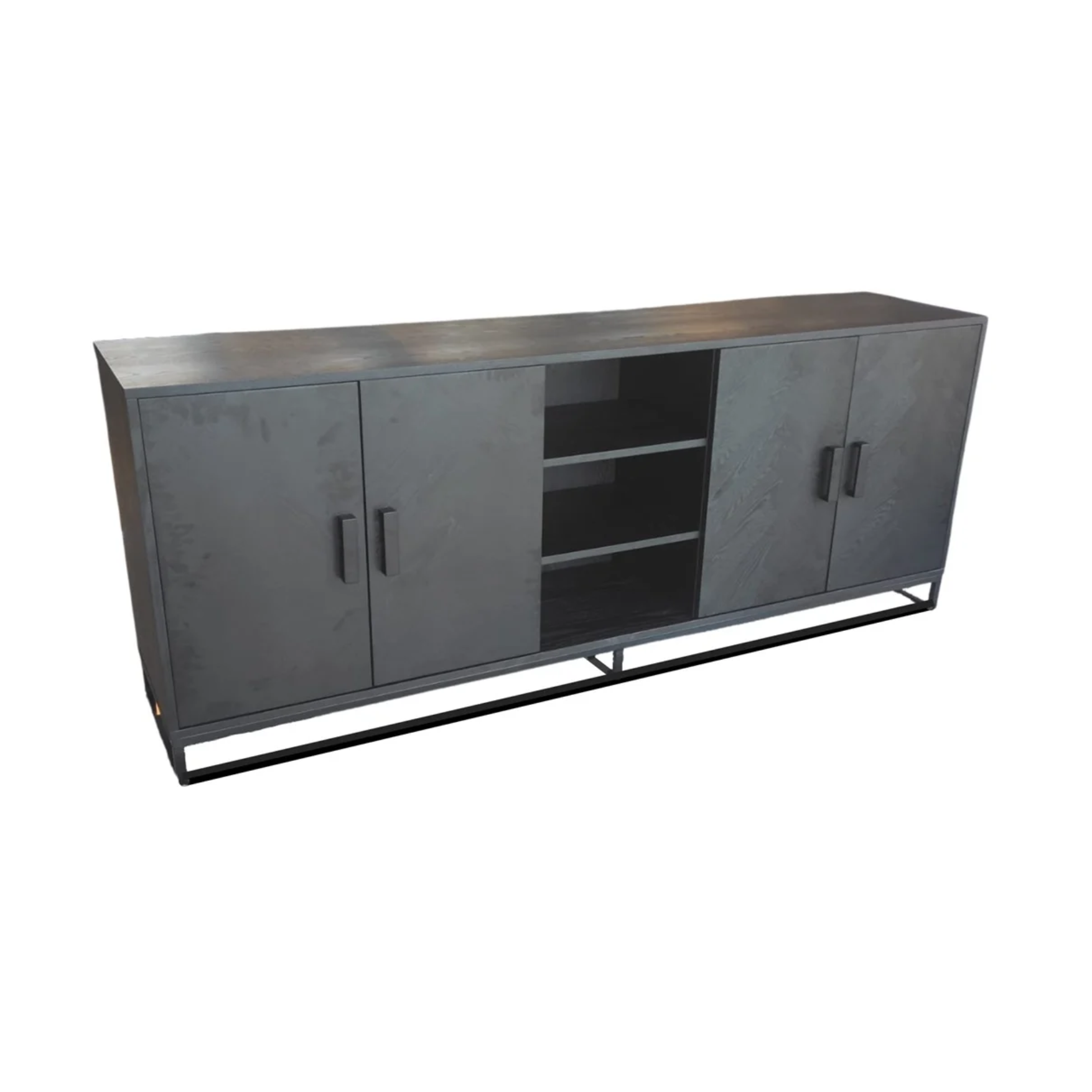 Vitrinekast Klaver zwart 208X45X83
