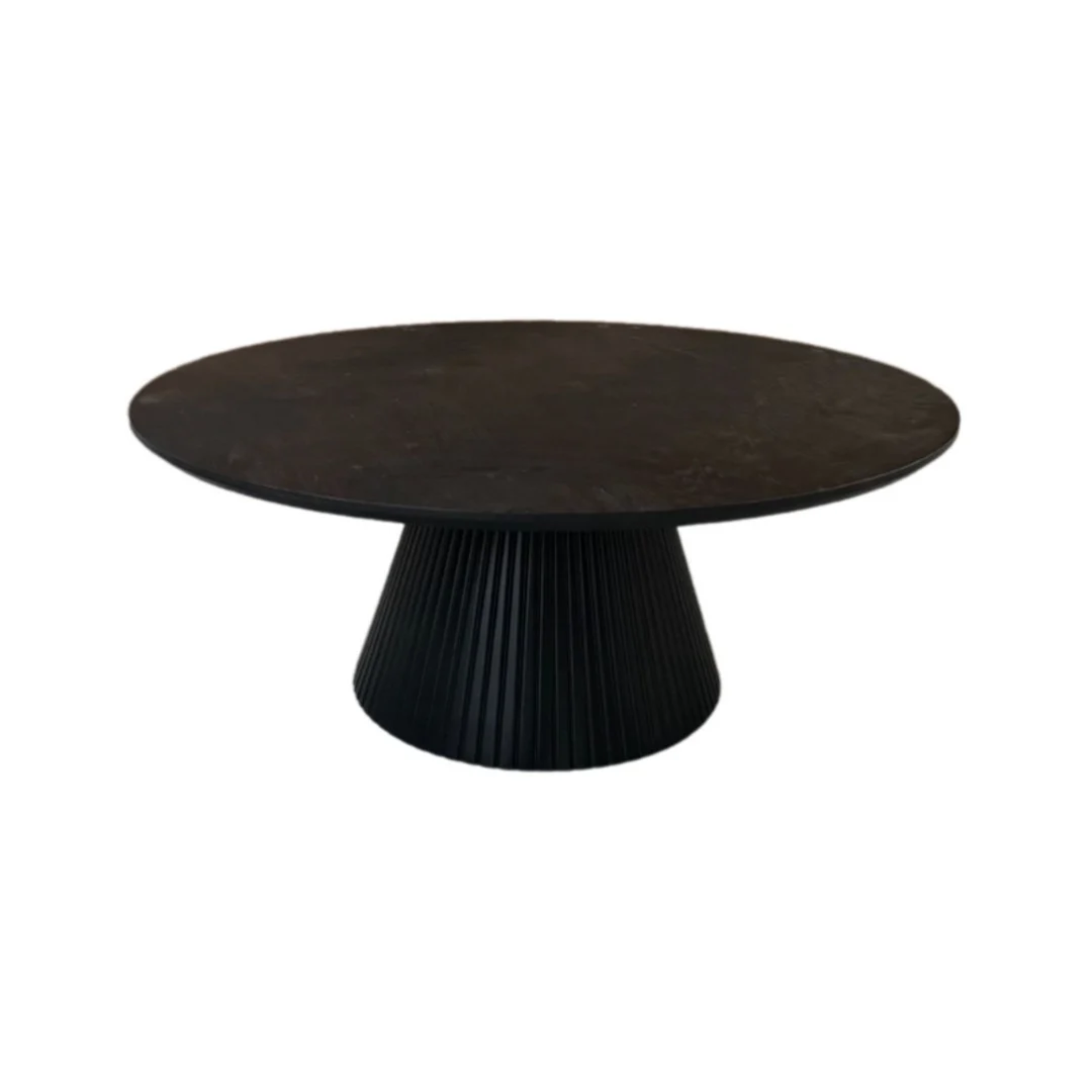 Salontafel Kimberly 110 rond zwart/visgraat