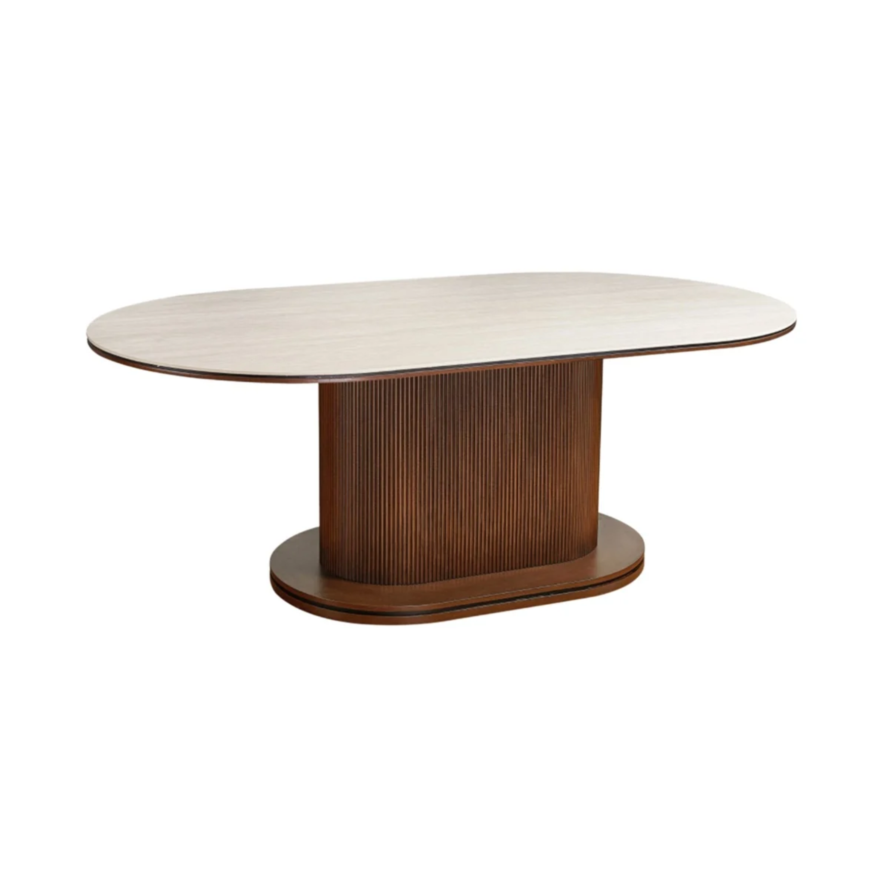 Eetkamertafel Aqua 180X110X76 bruin/beige keramiek