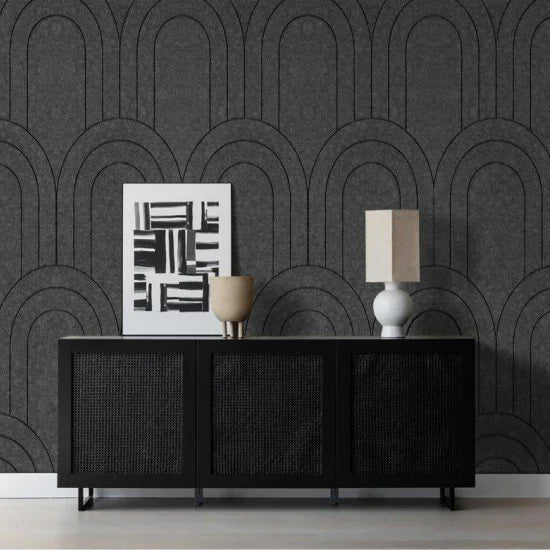 OPPIO Viltpaneel Grijs - BAROK - 60x280 cm - Brandvertragend & Geluiddempend