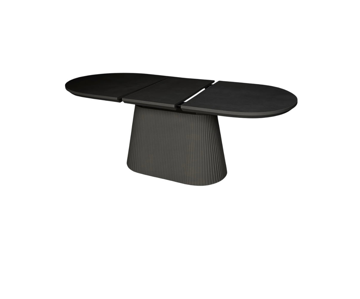 KIMBERLY EXT. DT 160/200X90X75 BLACK VENEER PLAIN