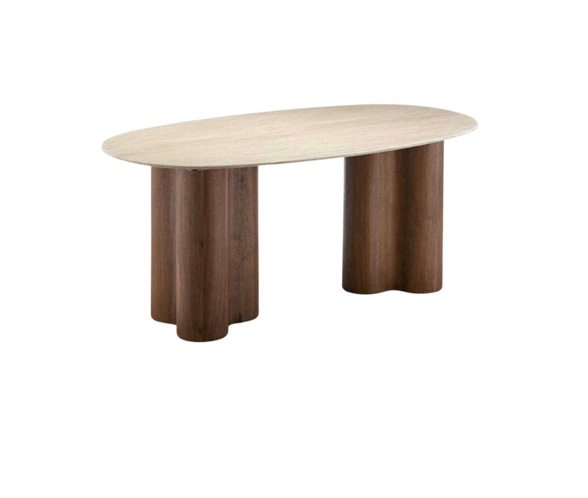 OSLO BROWN DT OVAL 220X110X75 FLINTSTONE FAUX MARBLE TOP
