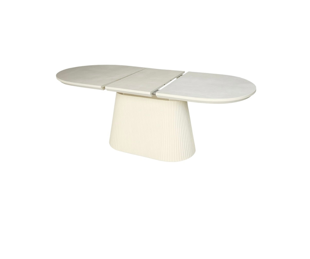 KIMBERLY EXT. DT 160/200X90X75 CREAM VENEER PLAIN