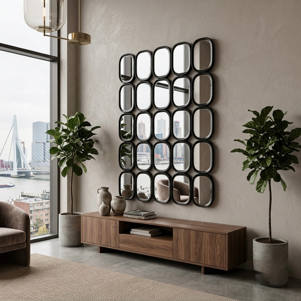 Eva Designspiegel 140x105cm Zwart