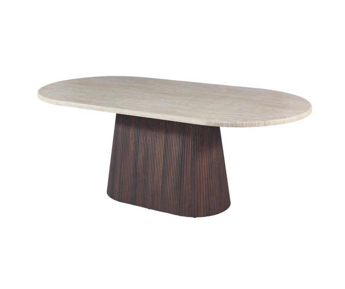 KIMBERLY BROWN DT OVAL 200X90X75 FLINTSTONE FAUX MARBLE TOP