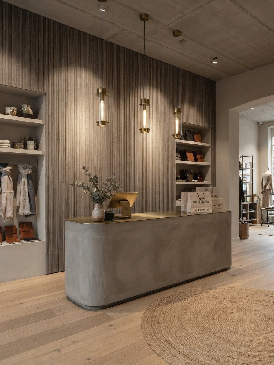 € 67.-RONDE LATTEN - WALNOOT Eiken akoestische wand panelen lattenwand met Vilt