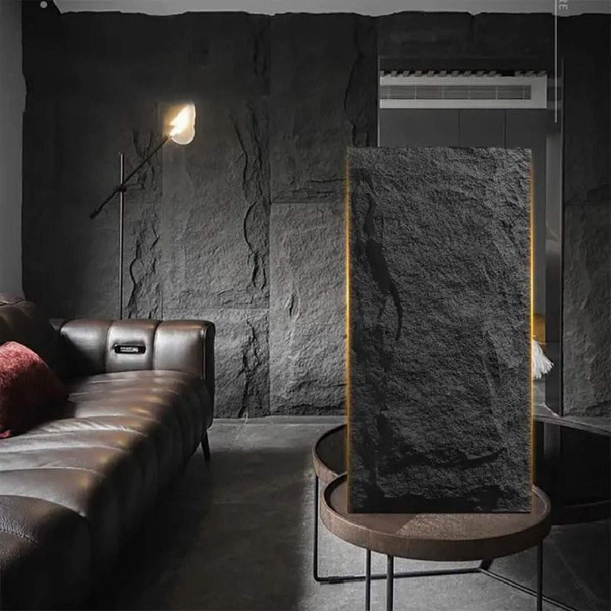 3D XL LIGHT BLACK ROTSWAND WANDPANEEL 60X120
