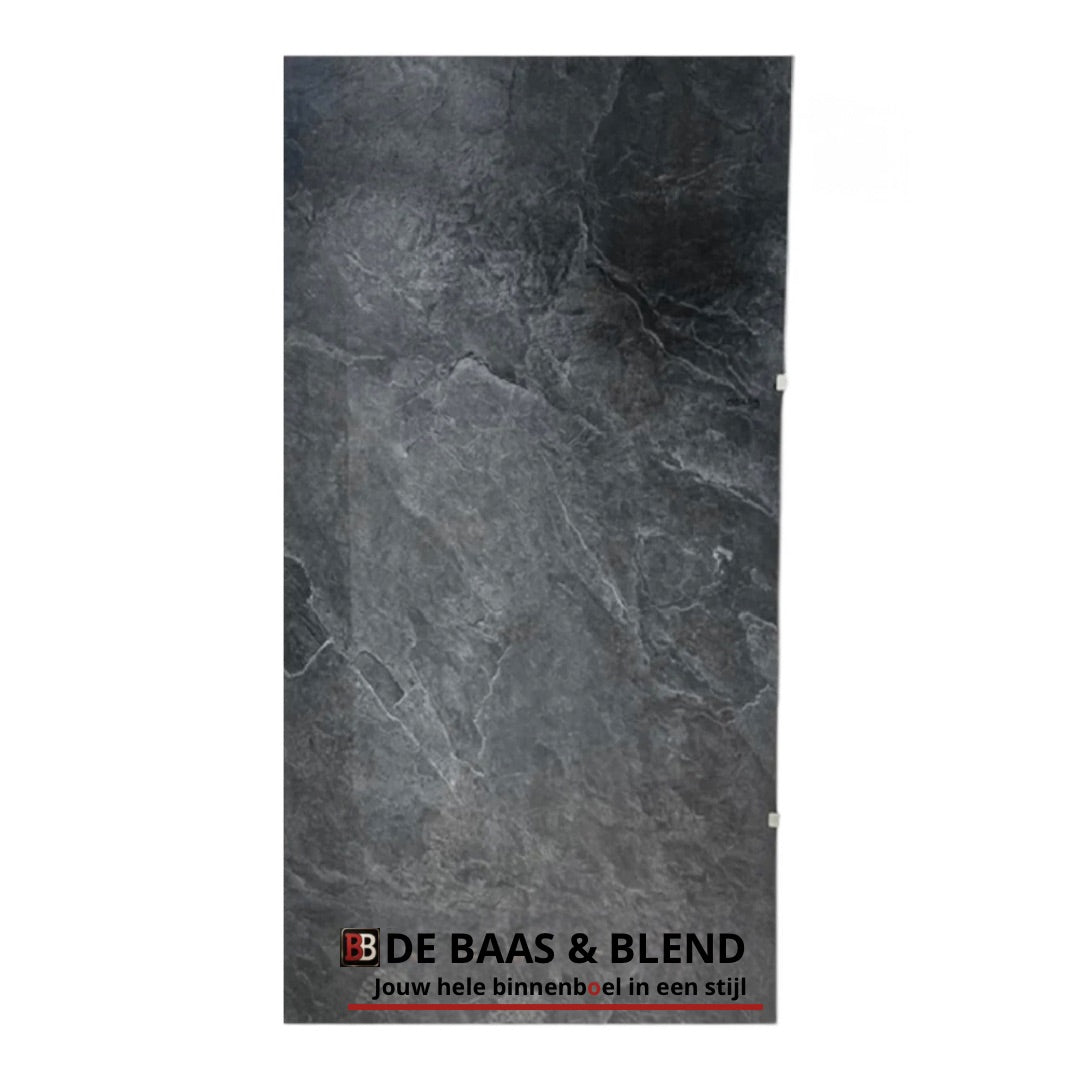€65,- PVC Wandpaneel  Mat Antraciet Leisteen– 120x280cm