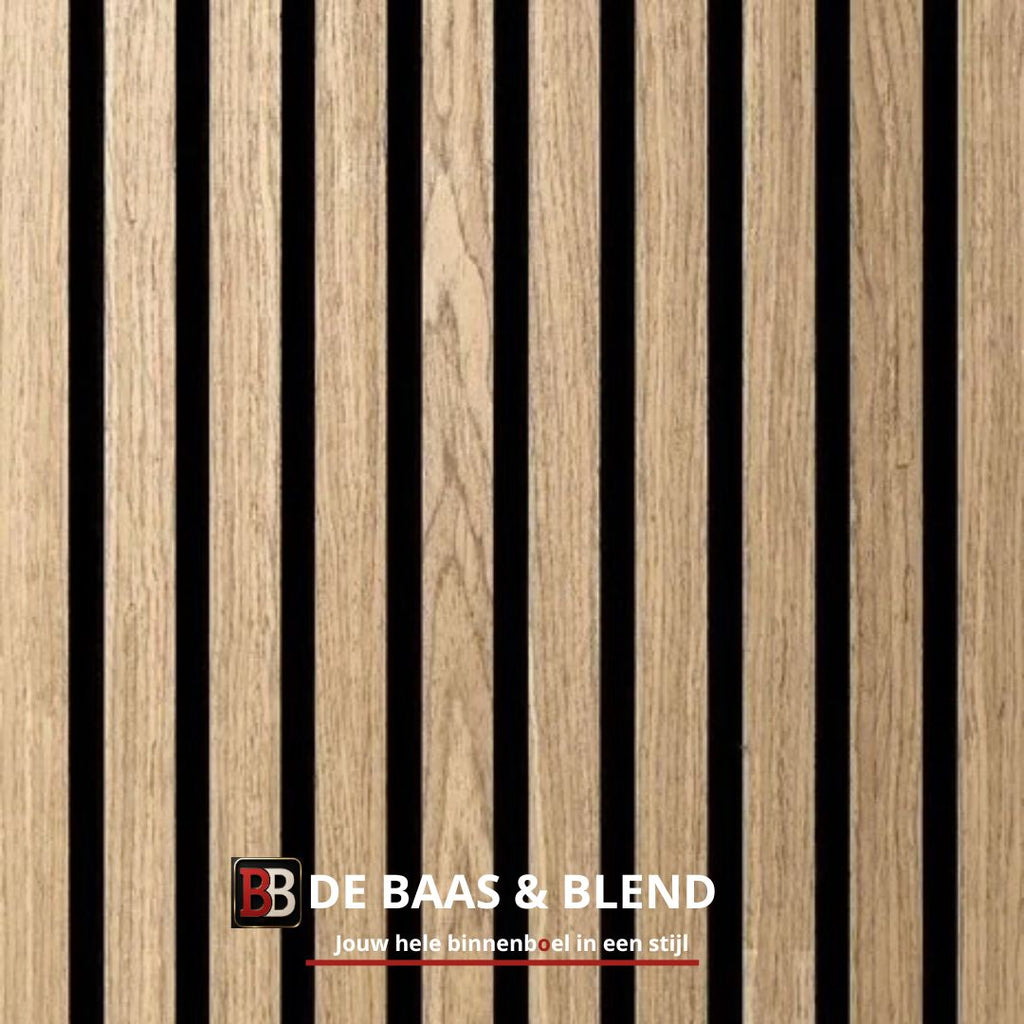 Oppio €36 PER PANEEL - 260x60 cm NEW WALNOOT Eiken akoestische wand panelen lattenwand met Vilt