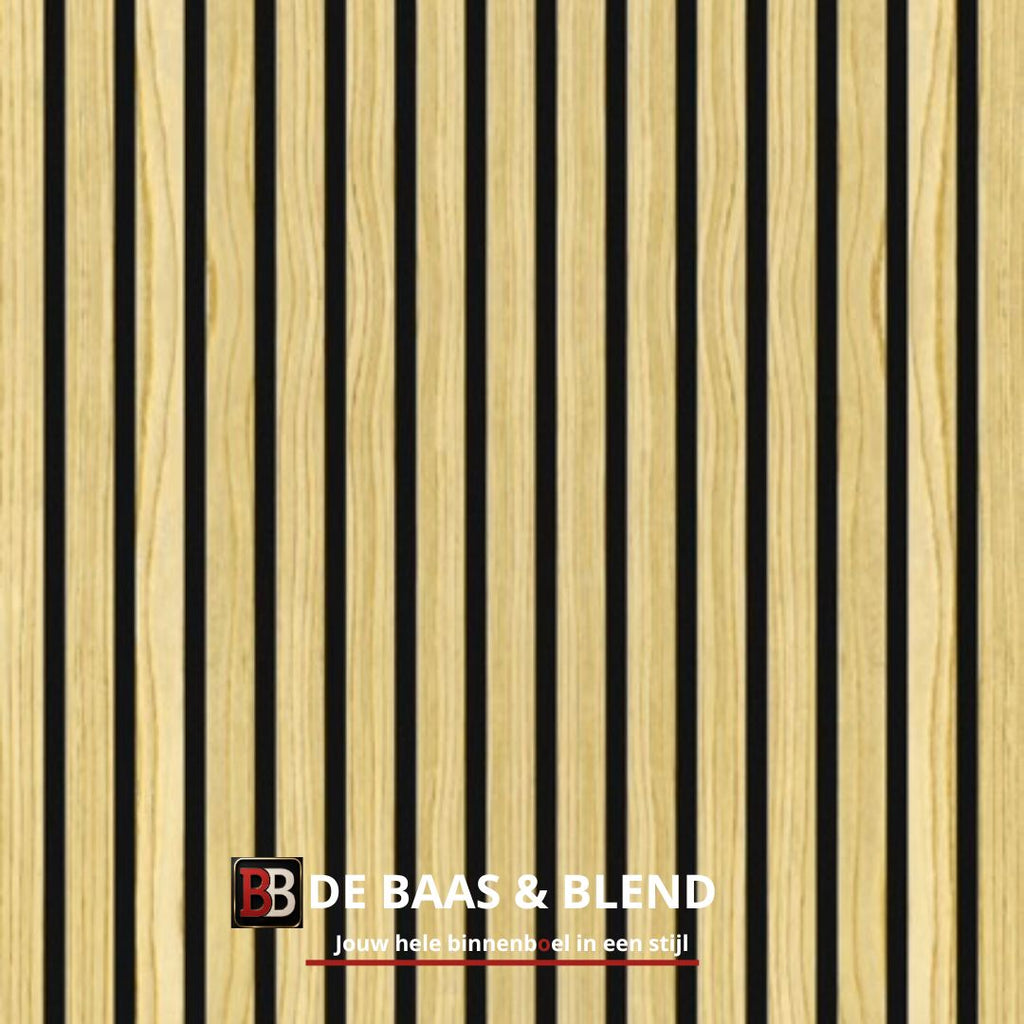 Oppio €36 PER PANEEL - 260x60 cm LICHT Eiken BEIGE akoestische wand panelen lattenwand met Vilt
