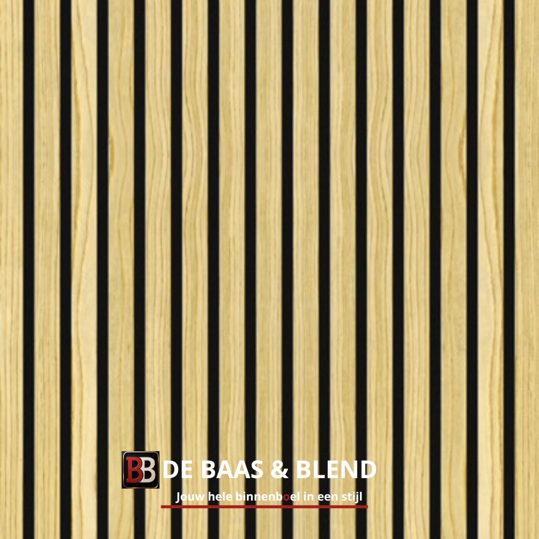 Oppio €36 PER PANEEL - 260x60 cm LICHT Eiken BEIGE akoestische wand panelen lattenwand met Vilt