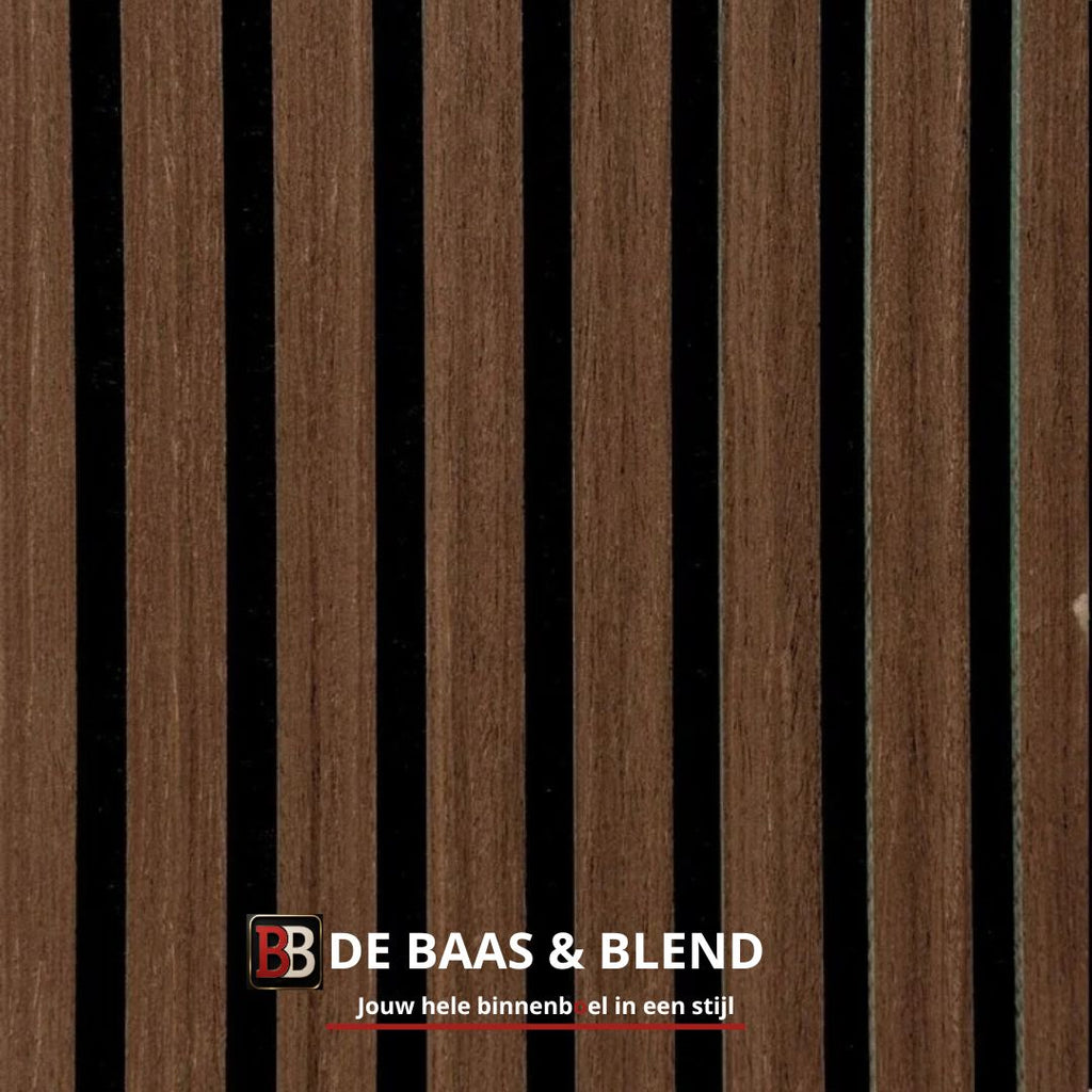 Oppio €36 PER PANEEL - 260x60 cm WENGE akoestische wand panelen lattenwand met Vilt