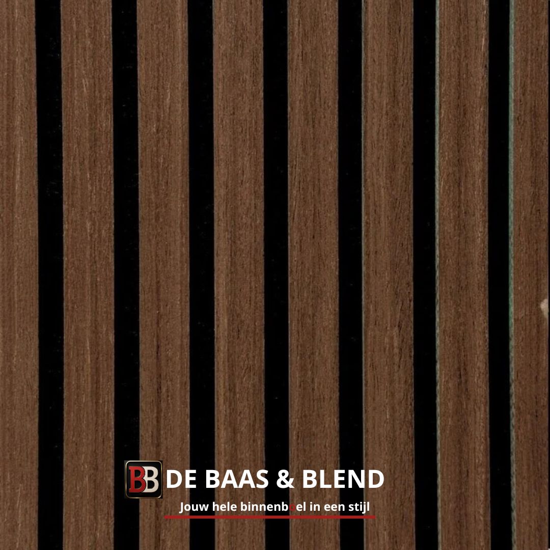 Oppio €36 PER PANEEL - 260x60 cm WENGE akoestische wand panelen lattenwand met Vilt