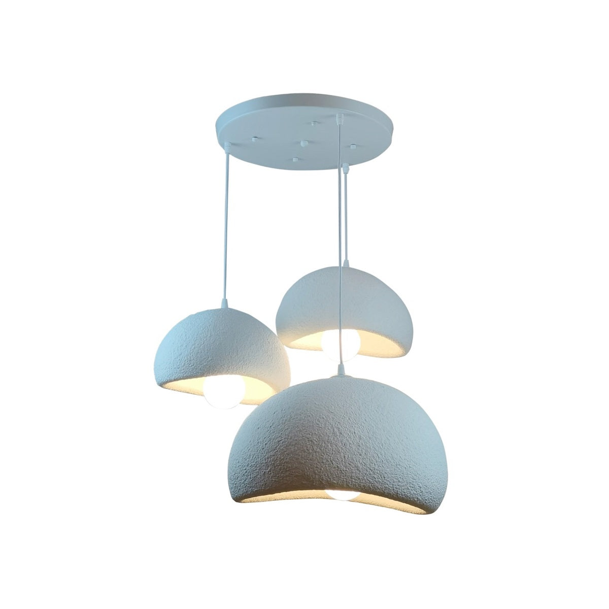 Hanglamp Organisch Trio Rond – Sculpturaal Design – 3-Lichts – Wit