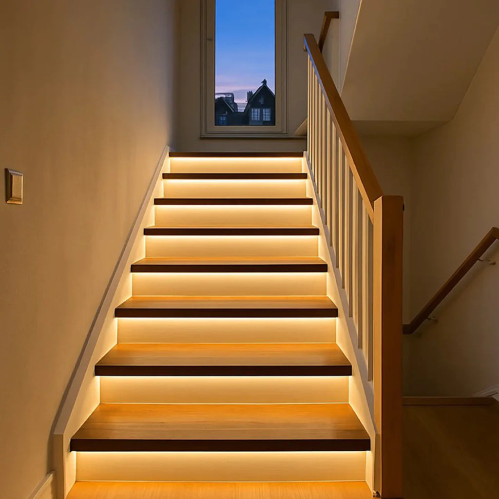 TRAPRENOVATIE SET LEYTON Natural Oak / PVC ( SET Ten behoeve van 4 TRAPTREDES + PROFIELEN)