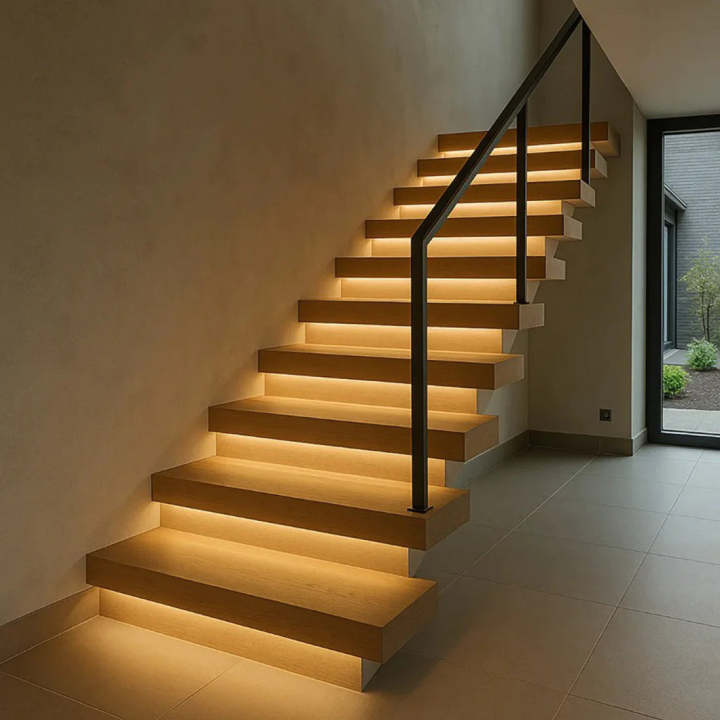 OPPIO Stootbord PVC Ral 9010 wit HOUTDECOR ( tbv 16 traptreden )