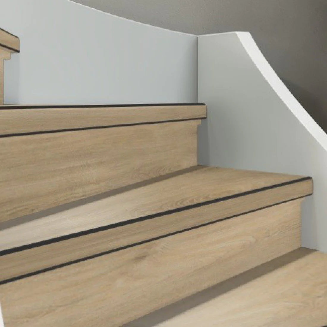 TRAPRENOVATIE SET PADDINGTON BEIGE / PVC Dryback ( SET Ten behoeve van 4 TRAPTREDES + PROFIELEN)