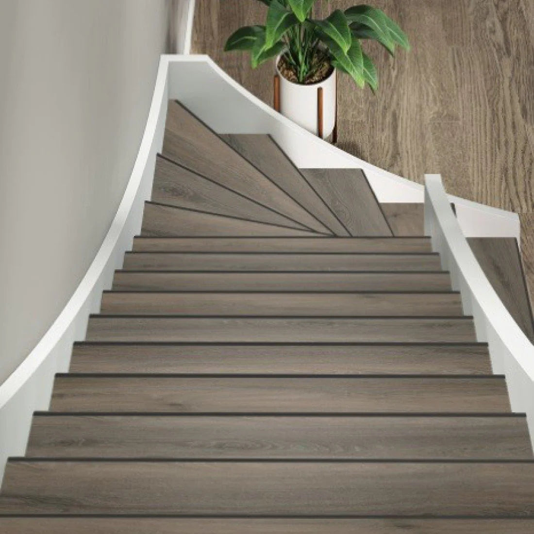 TRAPRENOVATIE SET PADDINGTON Dark Grey / PVC Dryback ( SET Ten behoeve van 4 TRAPTREDES + PROFIELEN)