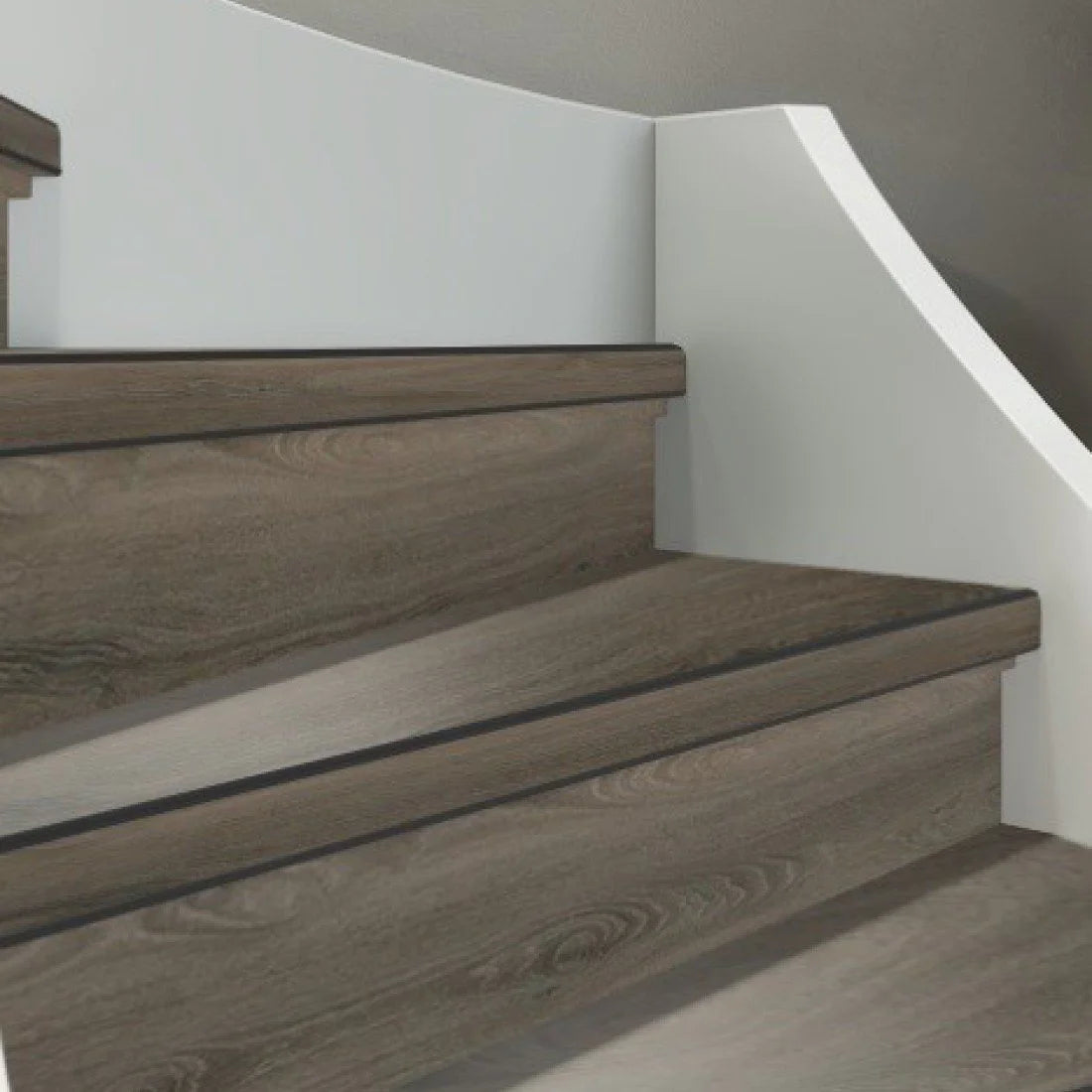 TRAPRENOVATIE SET PADDINGTON Dark Grey / PVC Dryback ( SET Ten behoeve van 4 TRAPTREDES + PROFIELEN)