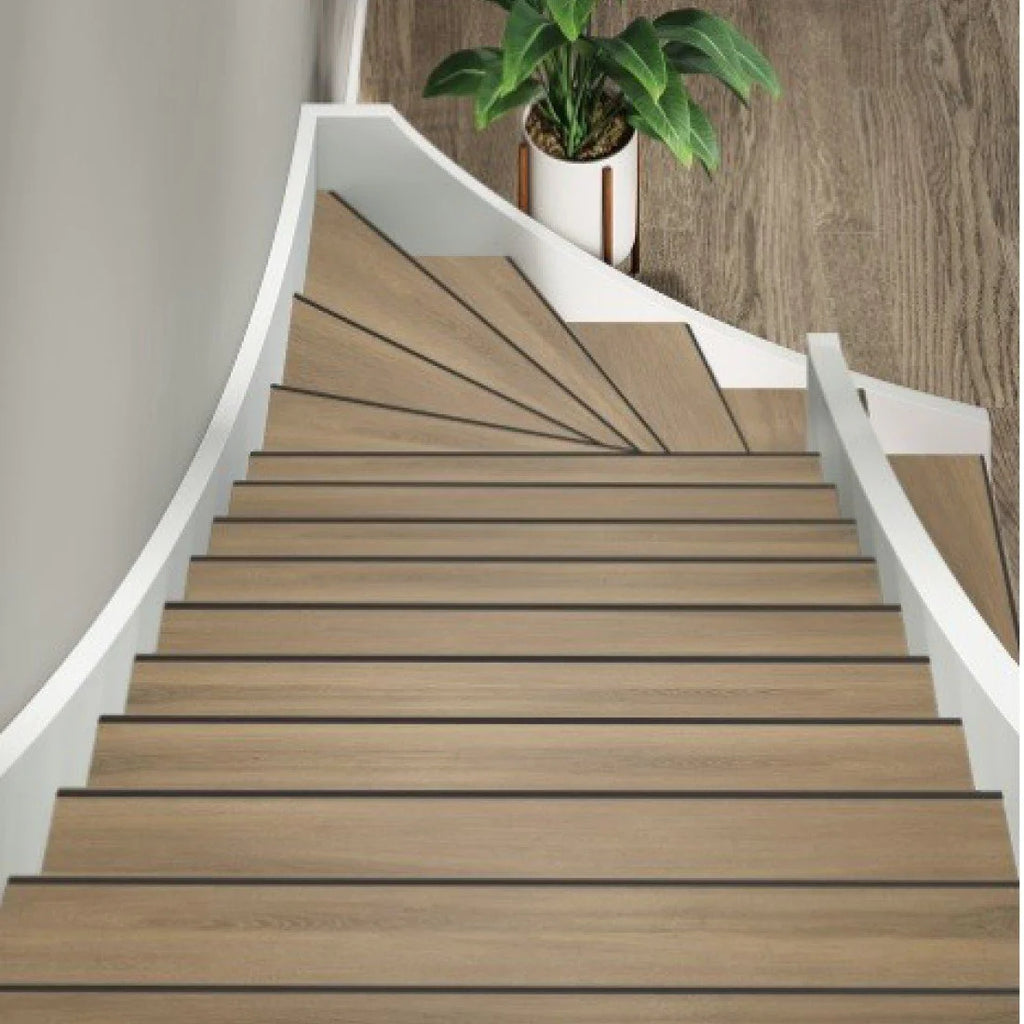 TRAPRENOVATIE SET PADDINGTON NATUREL / PVC ( SET Ten behoeve van 4 TRAPTREDES + PROFIELEN)