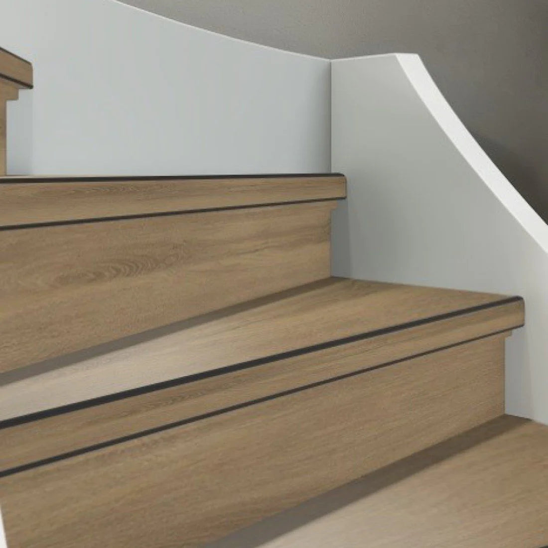 TRAPRENOVATIE SET PADDINGTON NATUREL / PVC ( SET Ten behoeve van 4 TRAPTREDES + PROFIELEN)