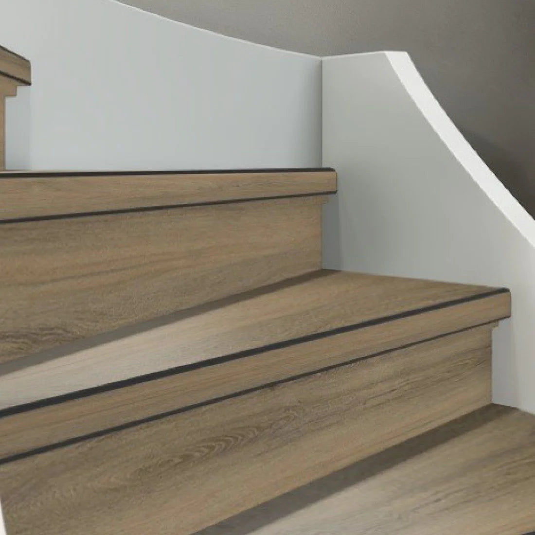 TRAPRENOVATIE SET Southwark Antraciet / PVC ( SET Ten behoeve van 4 TRAPTREDES + PROFIELEN)