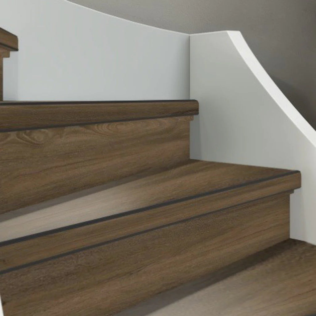 TRAPRENOVATIE SET PADDINGTON WARM BROWN / PVC ( SET Ten behoeve van 4 TRAPTREDES + PROFIELEN)
