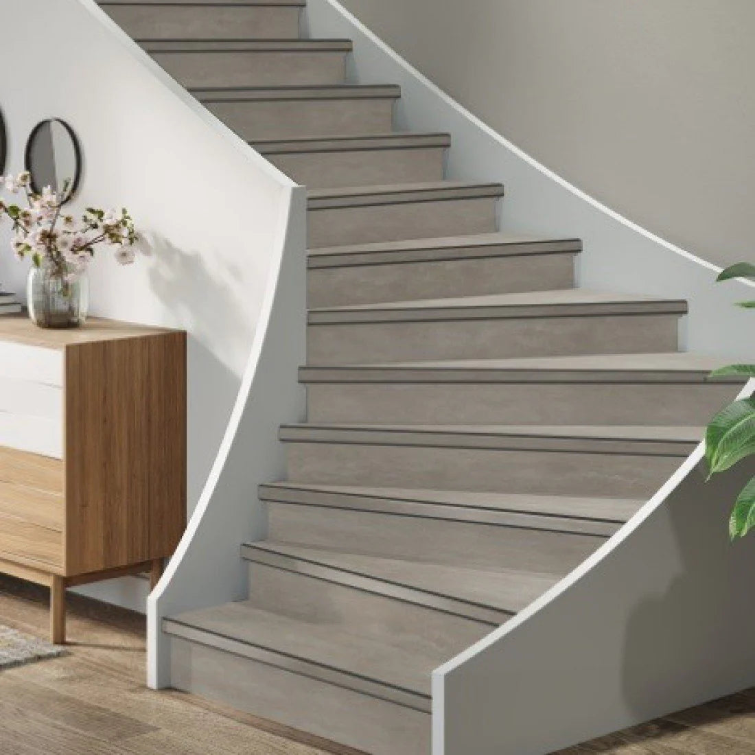 TRAPRENOVATIE SET victoria Beige / PVC ( SET Ten behoeve van 4 TRAPTREDES + PROFIELEN)