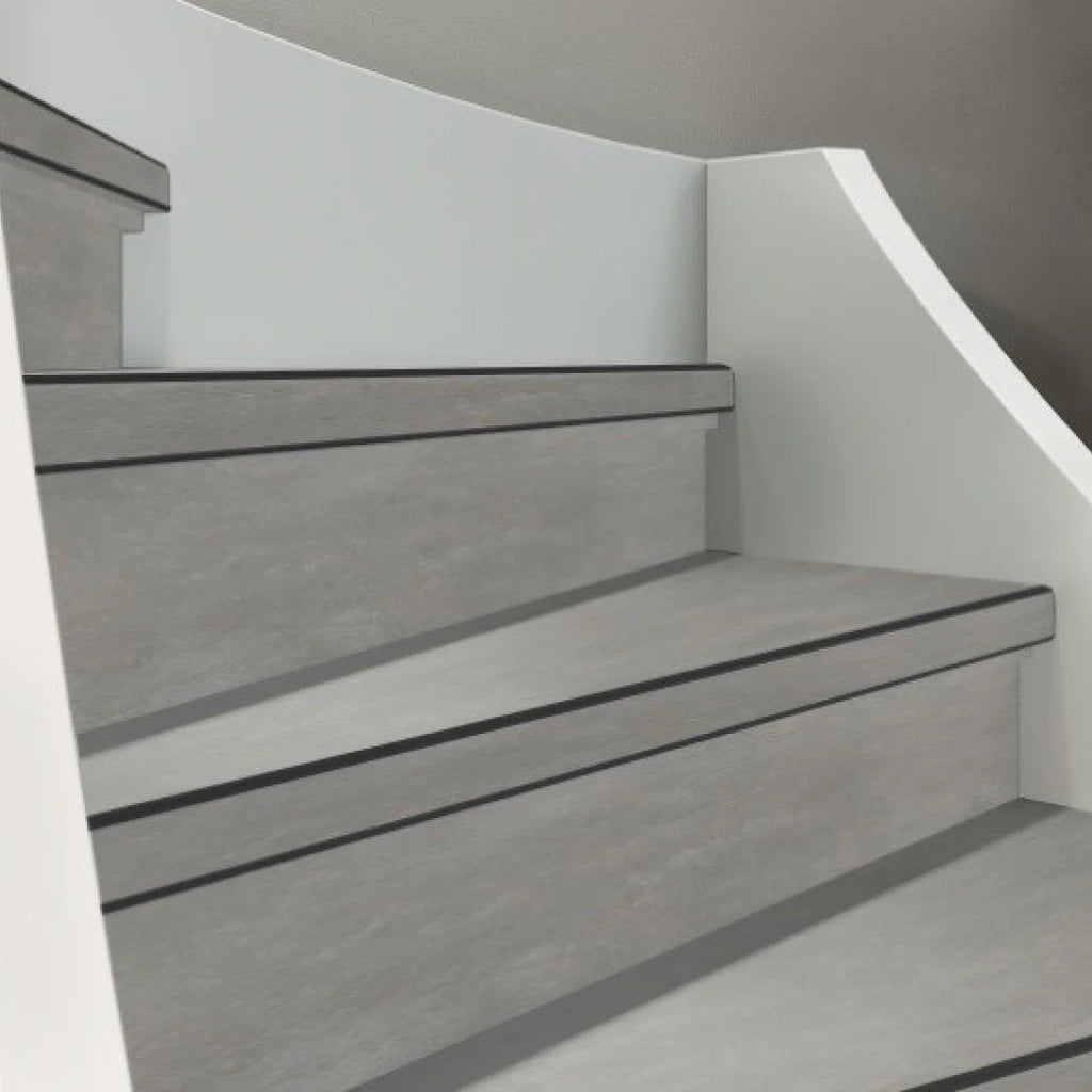 TRAPRENOVATIE SET VICTORIA LIGHT GREY / PVC ( SET Ten behoeve van 4 TRAPTREDES + PROFIELEN)