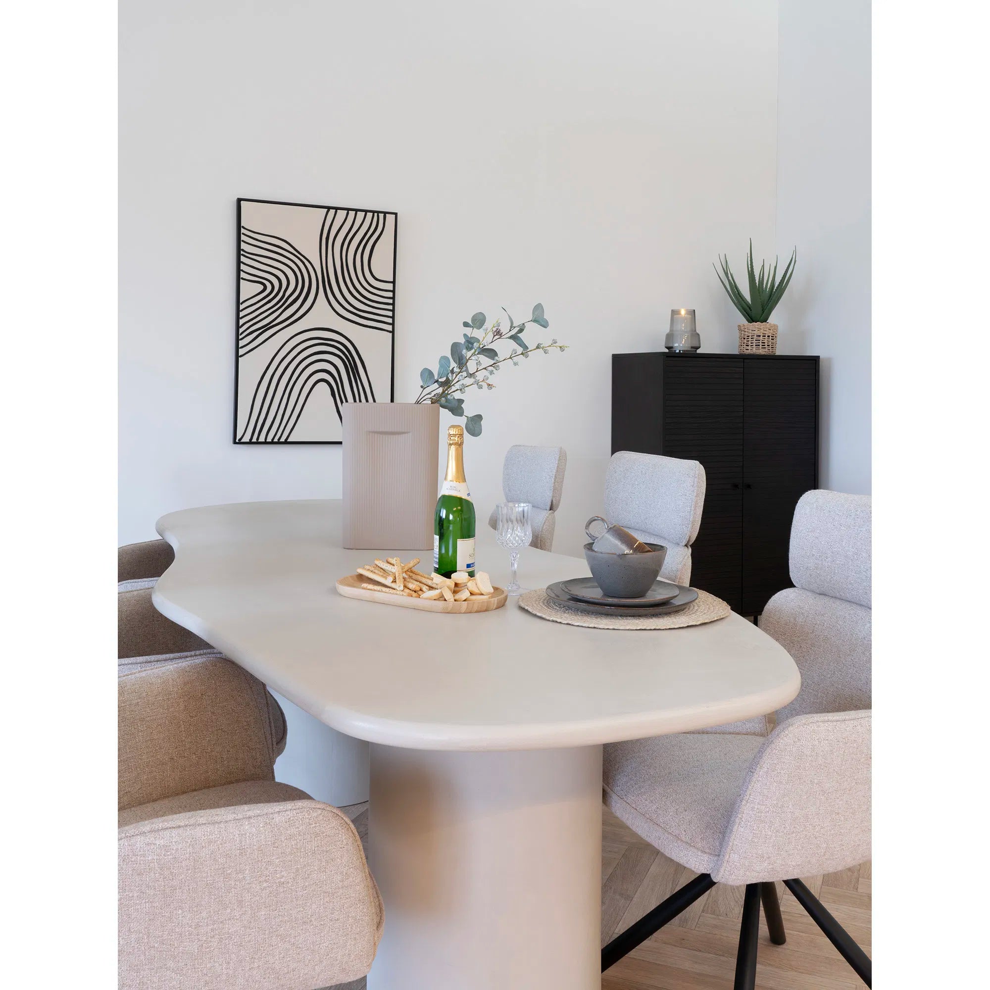 Japandi Beton Look Eettafel 200