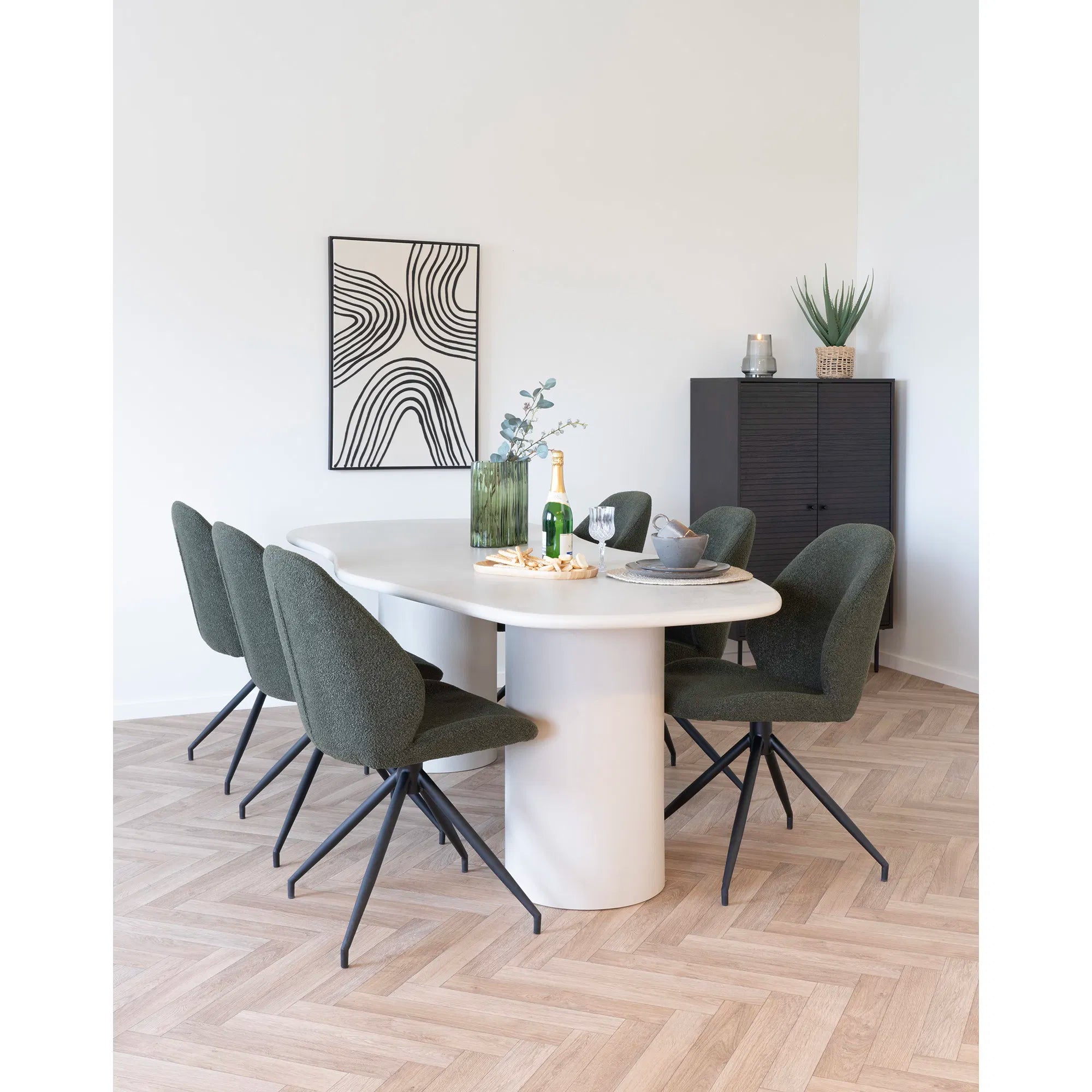 Japandi Beton Look Eettafel 160