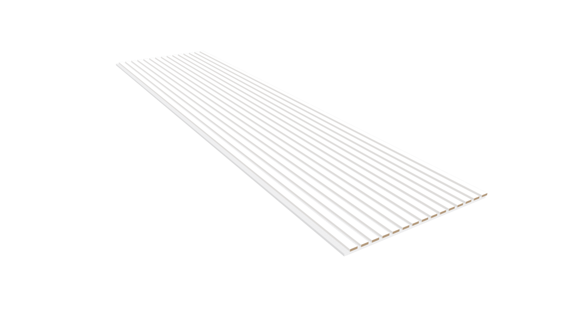 Oppio €36 PER PANEEL - 260x60 cm Wit Akoestische wand panelen lattenwand met Witte Vilt
