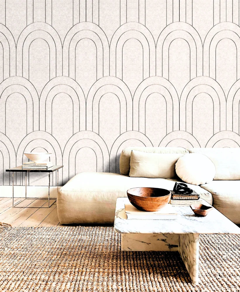 OPPIO Viltpaneel Beige - BAROK - 60x280 cm - Brandvertragend & Geluiddempend