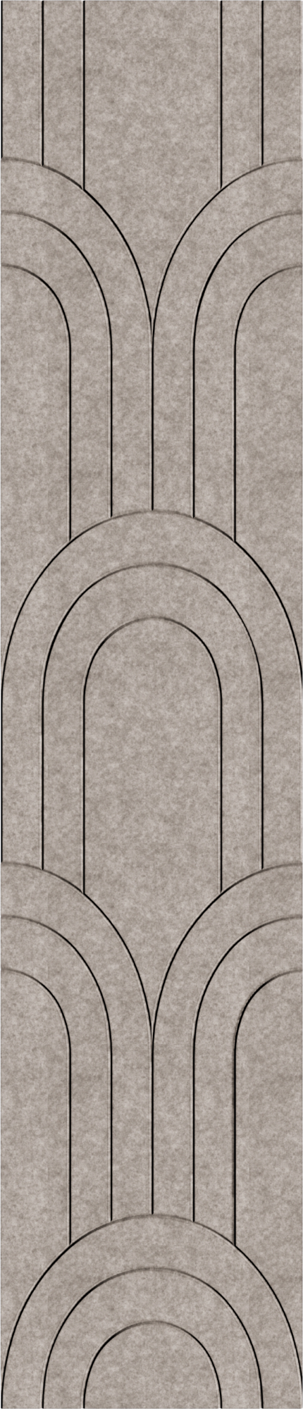 €40 Oppio OPPIO Viltpaneel TAUPE - BAROK - 280x60 cm - Brandvertragend & Geluiddempend