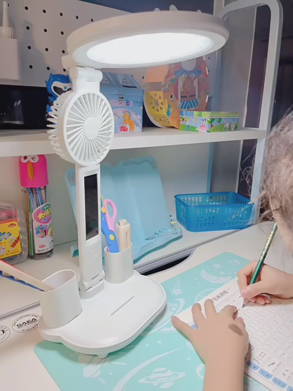 Multifunctionele LED Bureaulamp met Ventilator en Klok